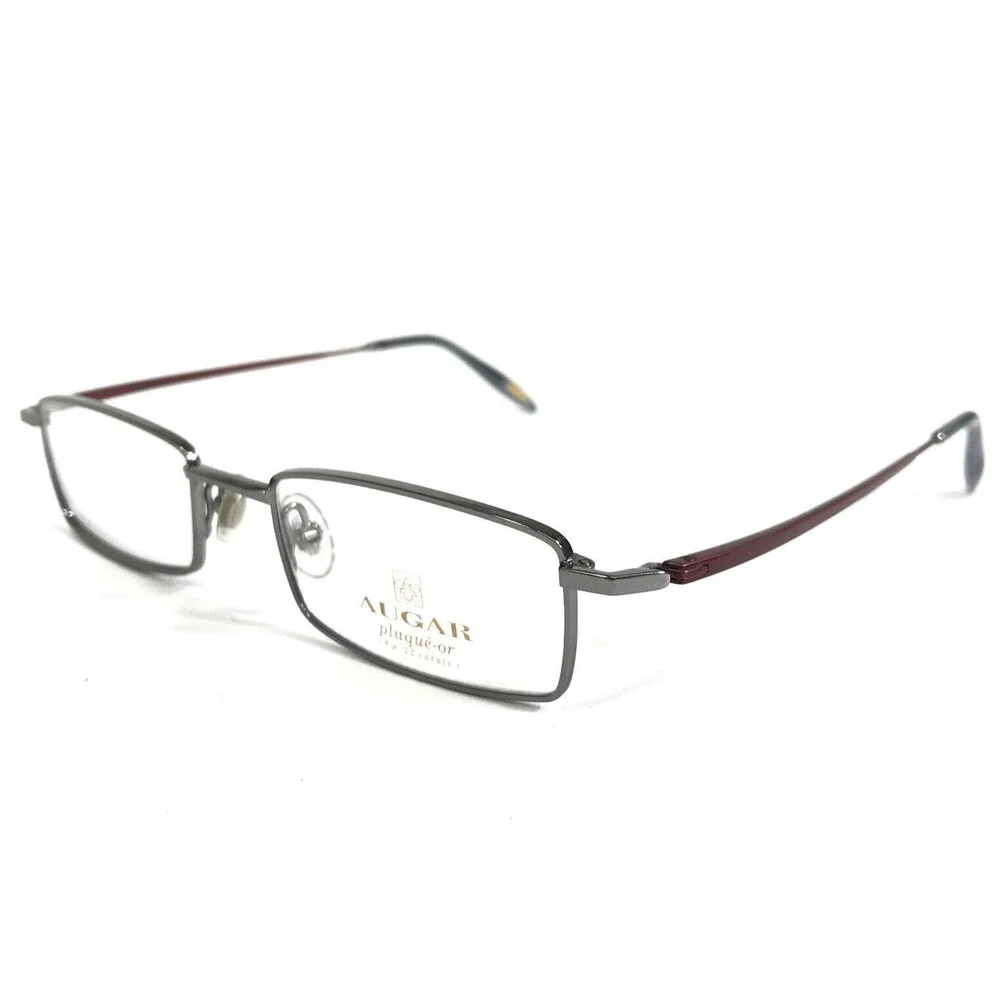 Augar Eyeglasses Frames HP138 GRIS Grey Red 22KT GP Gold Plated 49-18-140